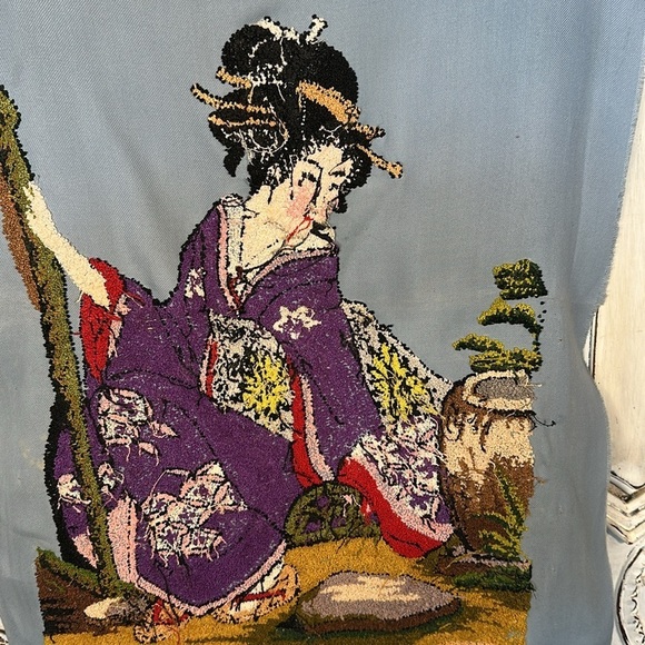 Gorgeous Asian Hand Made Embroidered Art Panel VINTAGE - Picture 6 of 7